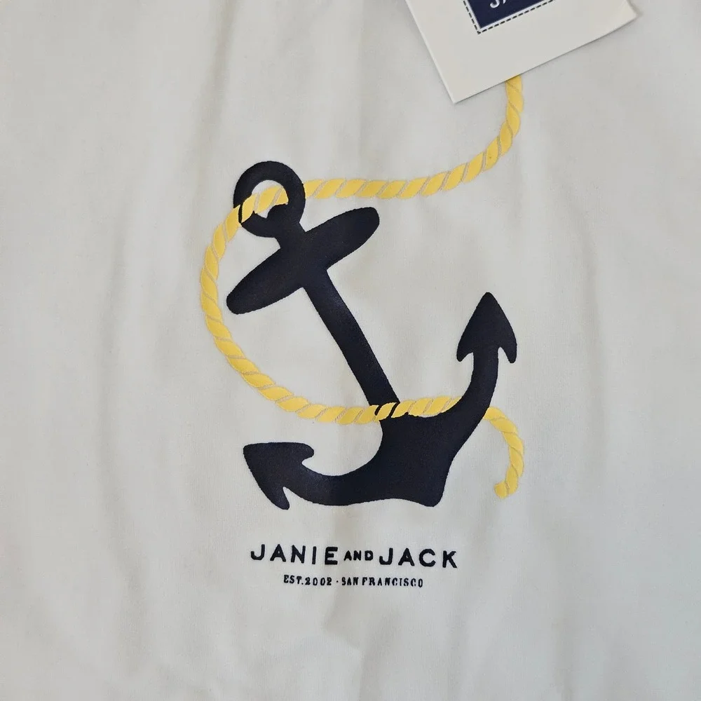 Janie and Jack Rash Guard Kids Size 5 Lot of 2 New UPF 50+ Nautical Flamingo Sun